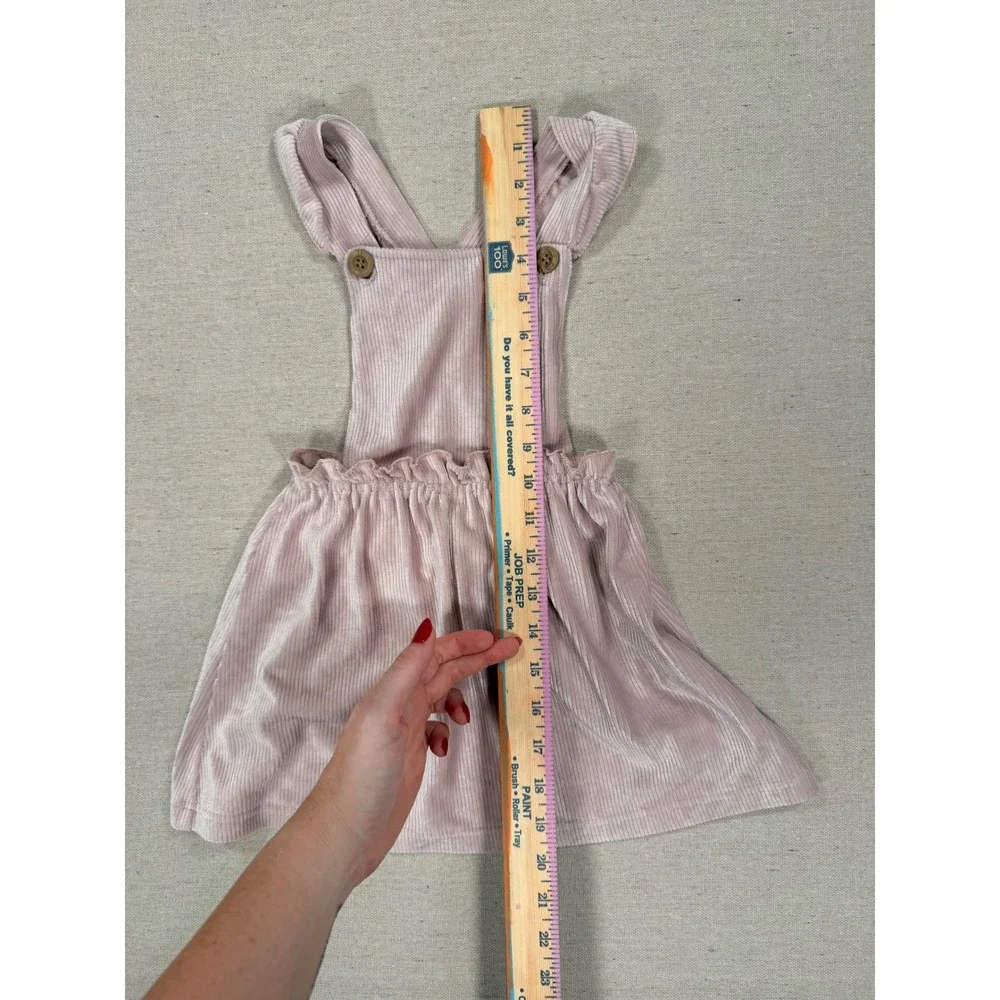 Kit + Pearl Girls 4T Pink Corduroy Jumper Dress Ruffle Strap Pinafore